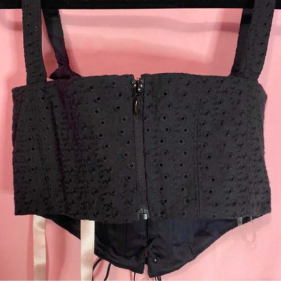 House of CB Silvana Sundress Black Garden Corset Medium Spring Summer NEW - Picture 9 of 17